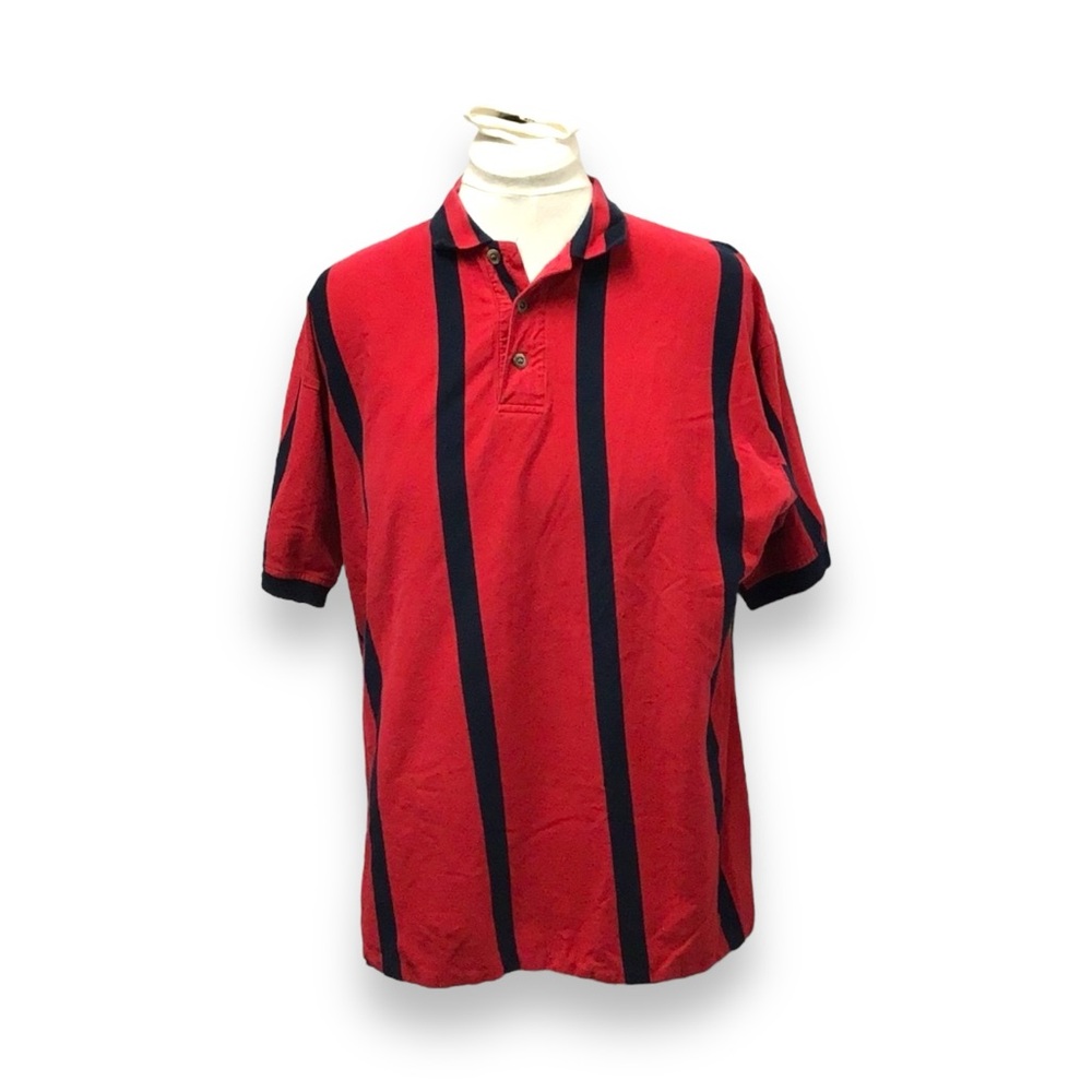 Cotton Traders Vintage Mens 90s Polo Shirt, Red, size L